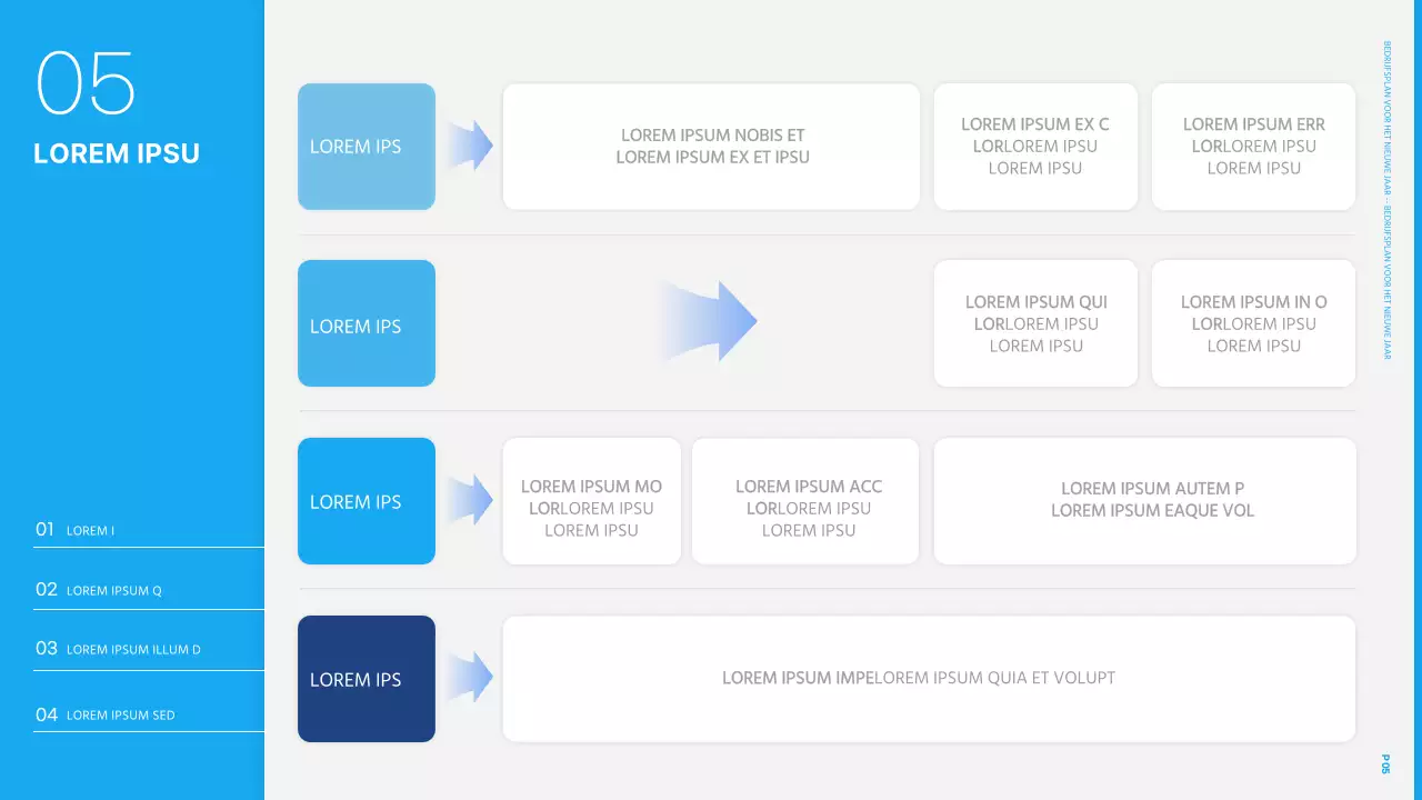 Presentatie van een eenvoudig nieuwjaarsplan in lichtblauw