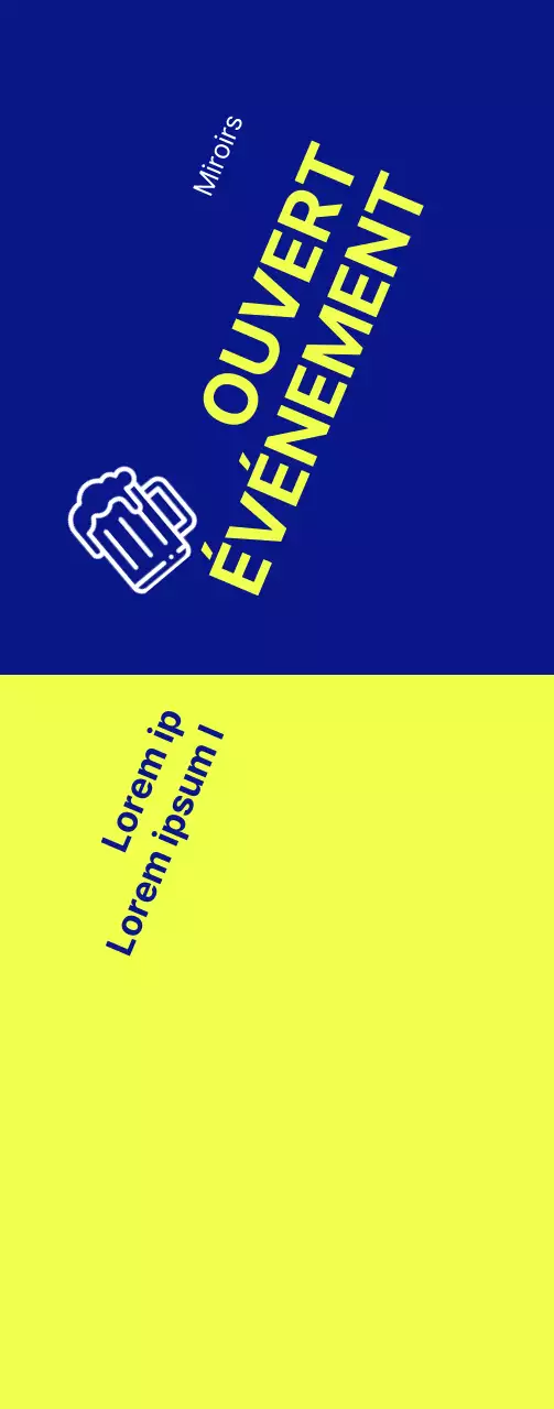 Un événement de l'ouverture de l'espoir piloté par le texte avec un fort contraste jaune-bleu