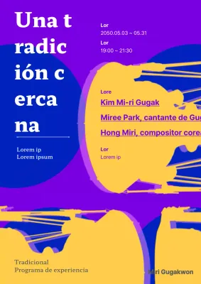 Viva la cultura tradicional en amarillo y morado