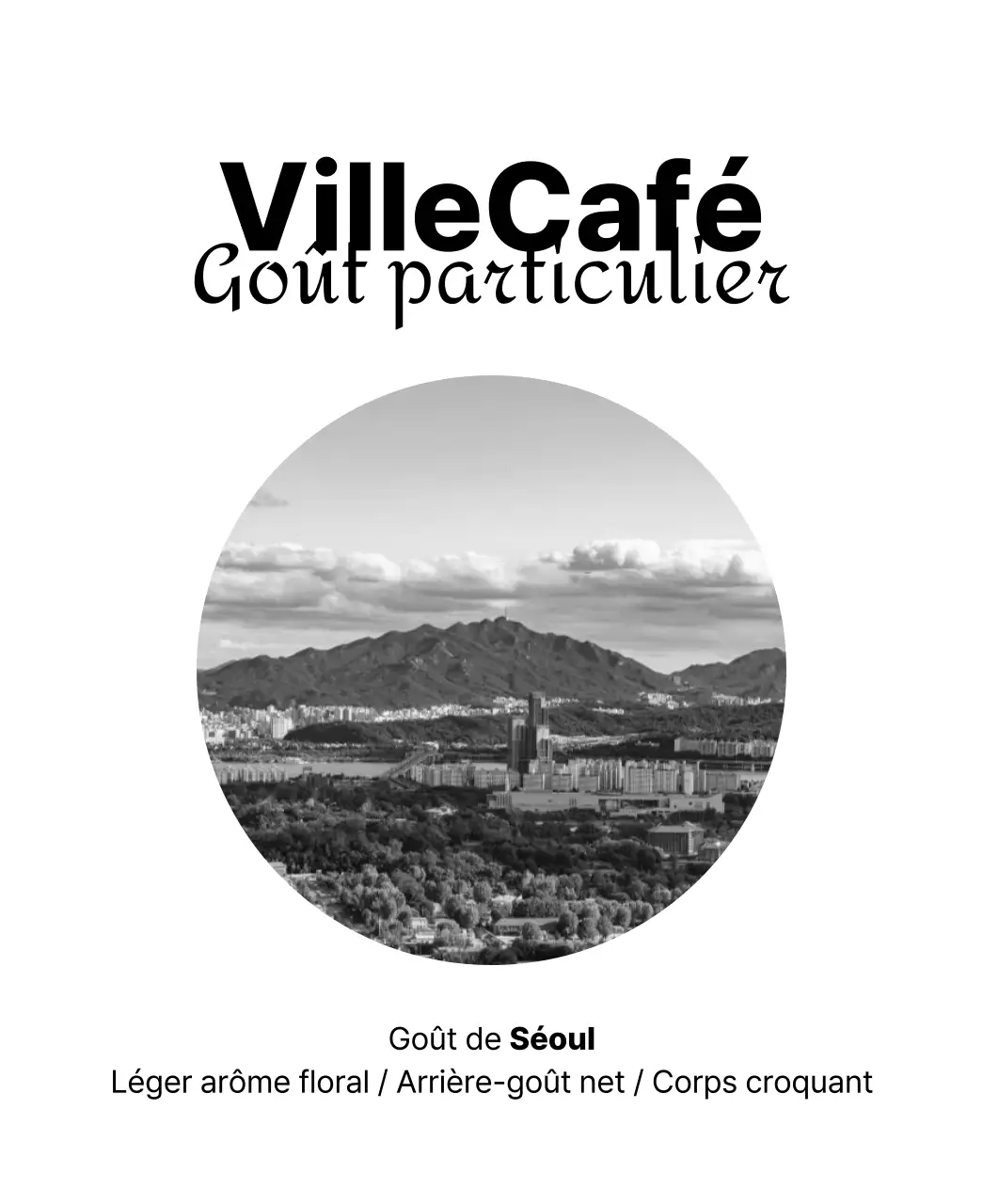 Design simple avec photographie de paysage en noir et blanc