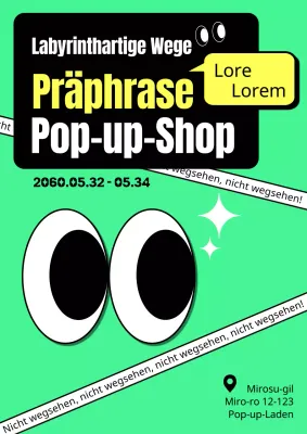 Neujahrsaktion im schwarzen Kitsch-Schreibwaren-Pop-up-Laden