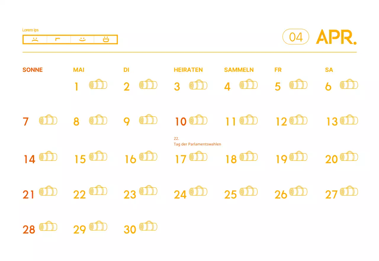Orangefarbene Kalender zum Verschenken bei der Werbung für Ihr Yogastudio
