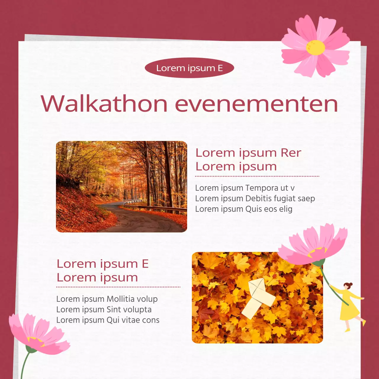 Promoot een modern herfstfestival in rood en oranje