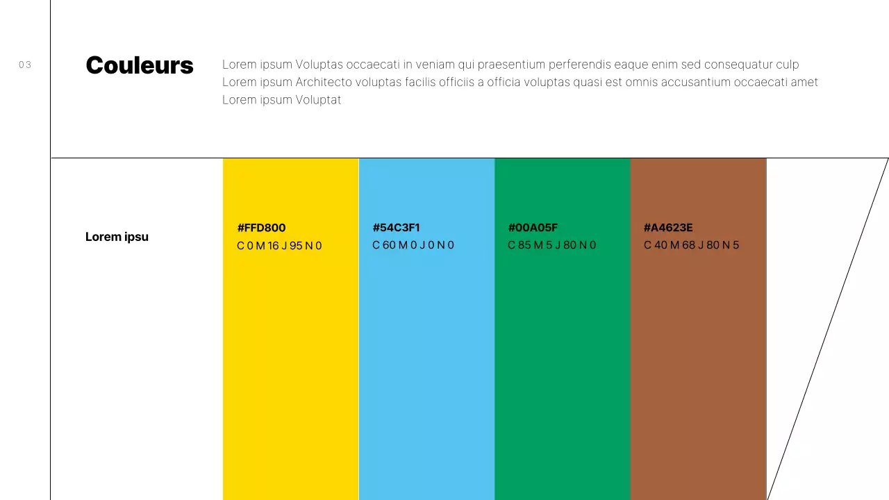 Proposition de guide de conception de marque simple avec des lignes noires