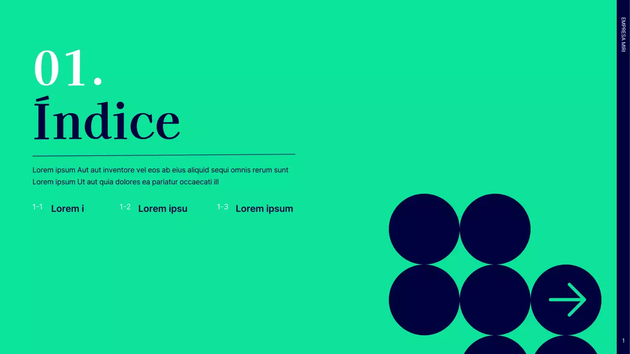 Informe simple de resultados del primer semestre con círculos azul marino y verde