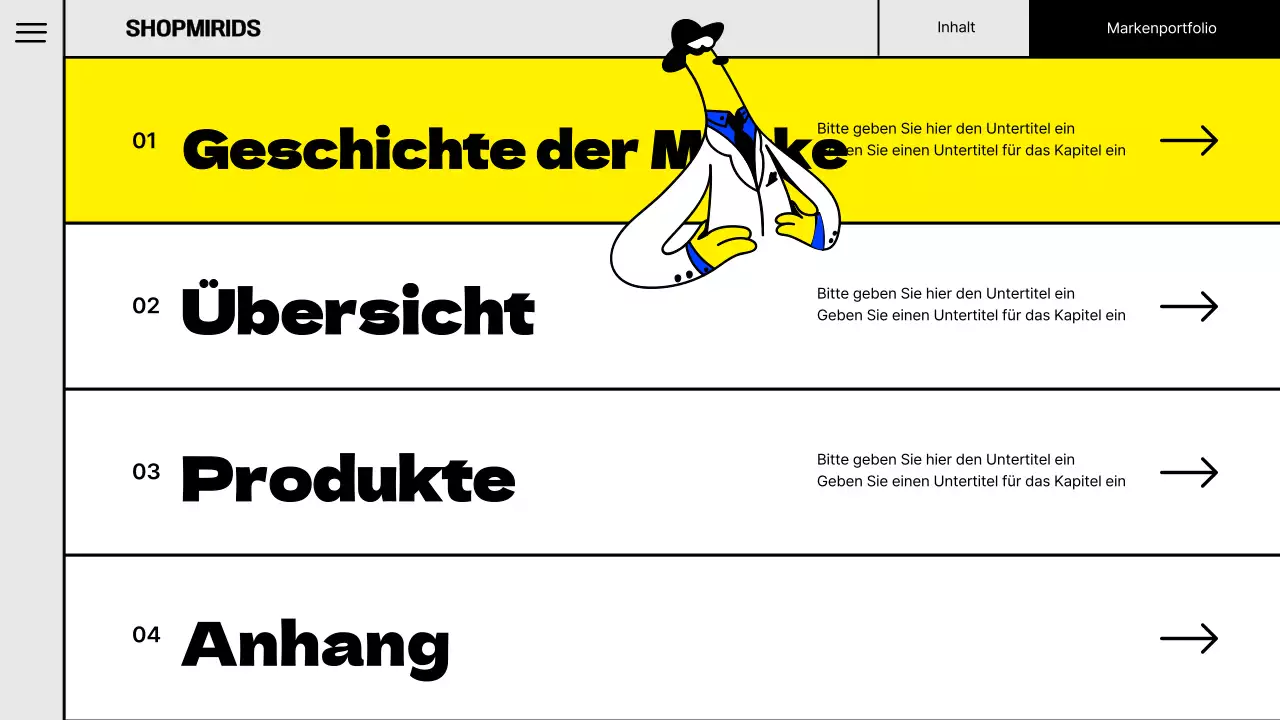 Pop-Illustration Konzept Marke Portfolio in fluoreszierenden Farben