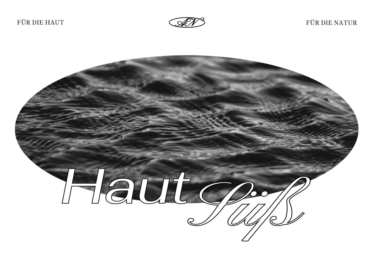 Luxus-Konzept Dankeskarte für eine Kosmetikmarke mit weißen und schwarzen Kosmetika und ein Foto des Ozeans.