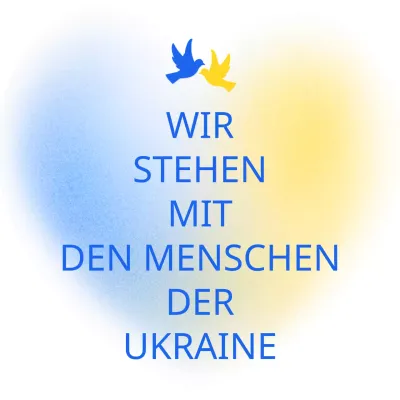 Blau-Gelb gegen den Krieg in der Ukraine