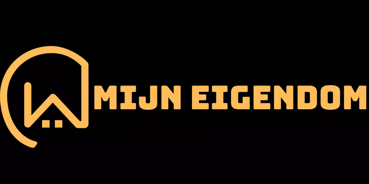 Vastgoedlogo met eenvoudige huisillustratie in geel en zwart