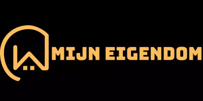 Vastgoedlogo met eenvoudige huisillustratie in geel en zwart