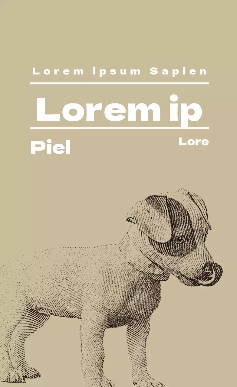 Etiqueta beige ilustrada de tienda de animales