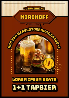 Rood en geel retro concept hop huisbier evenement