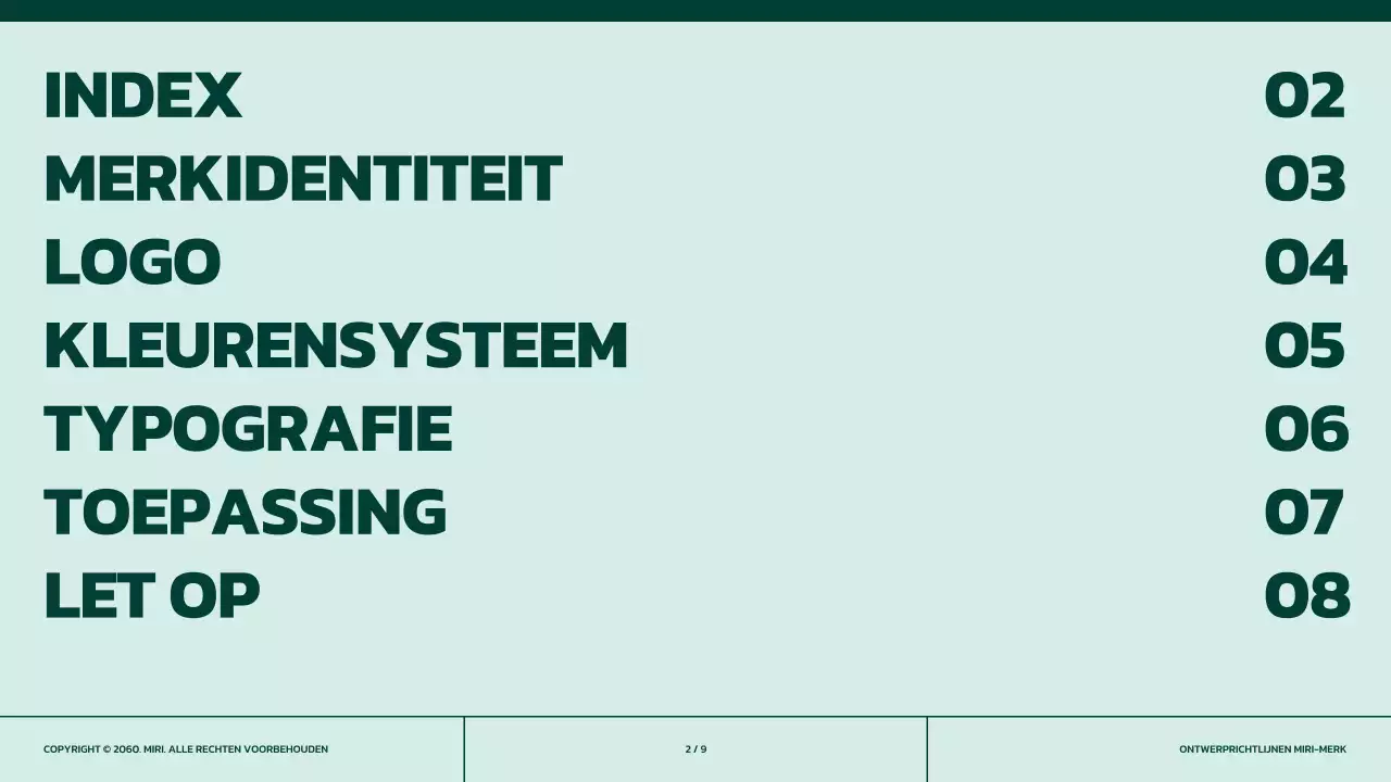 Eenvoudige merkrichtlijnen in groen met oranje accenten