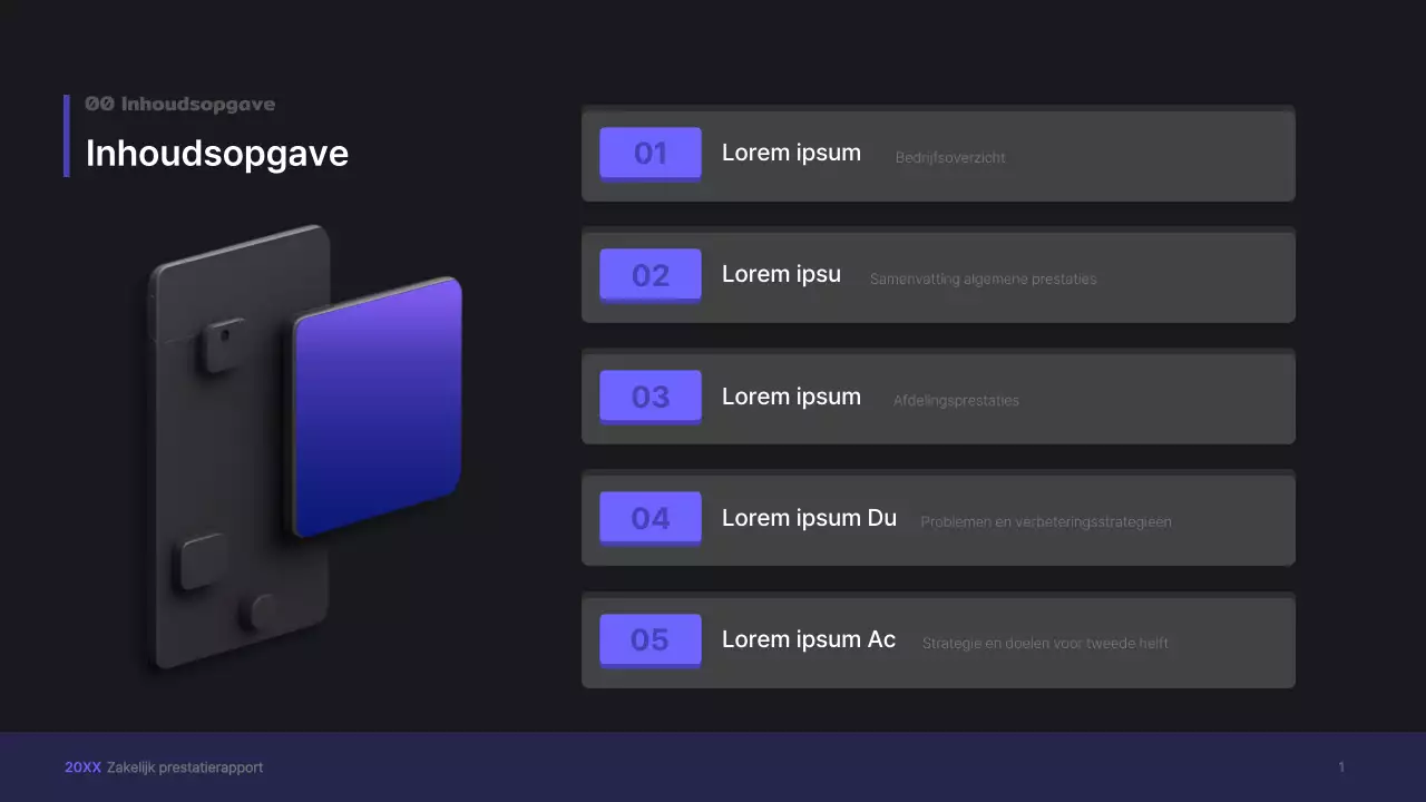 Paarse, driedimensionale UI-concept zakelijke presentatie kit