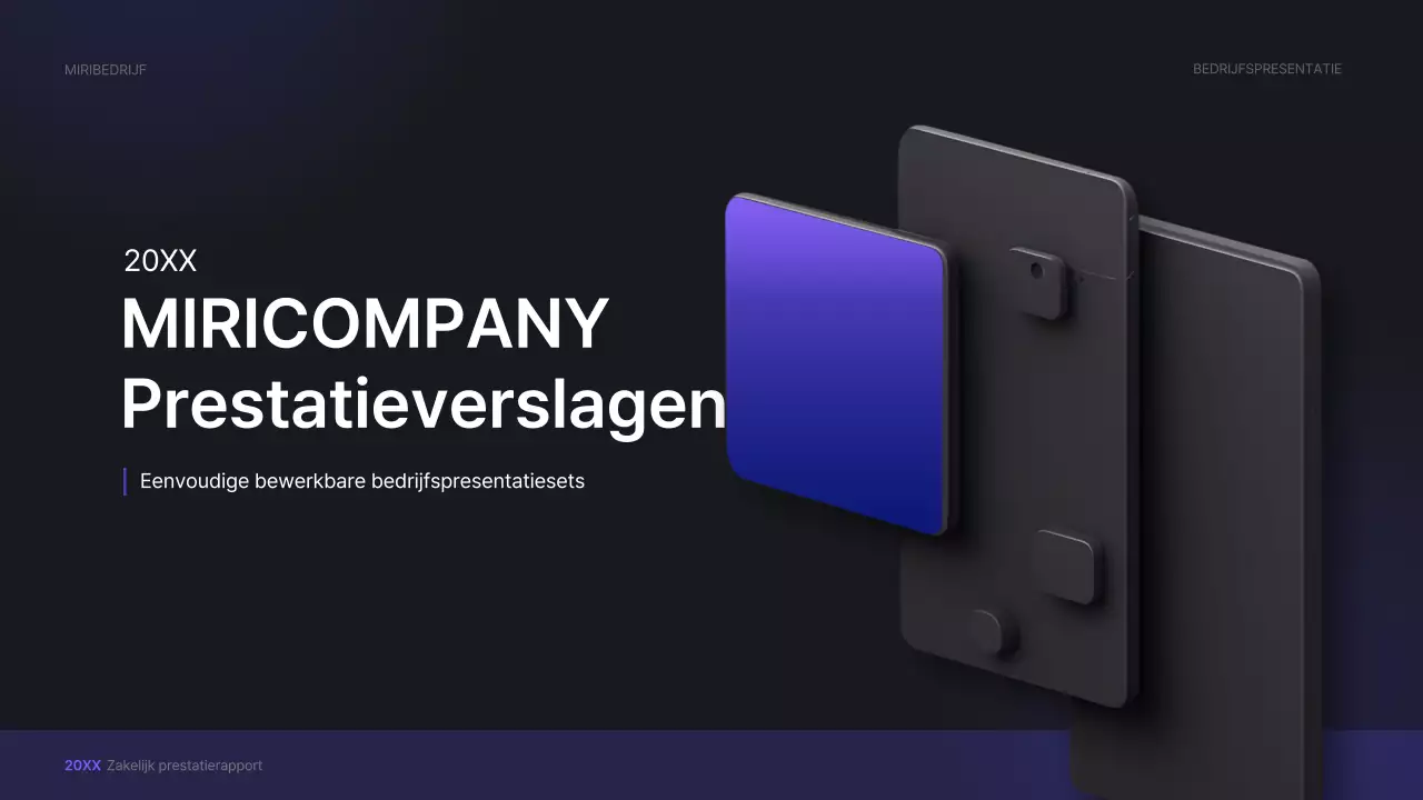 Paarse, driedimensionale UI-concept zakelijke presentatie kit