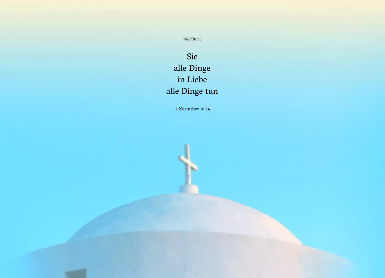 Emotionale Bibelverse auf einem hellblauen Kirchenhintergrund