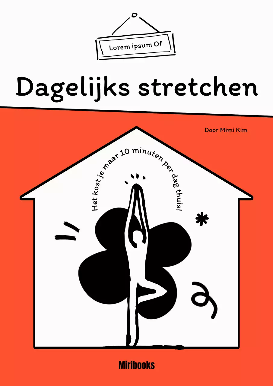 Yogi concept dagelijkse stretch met witte en oranje achtergrond