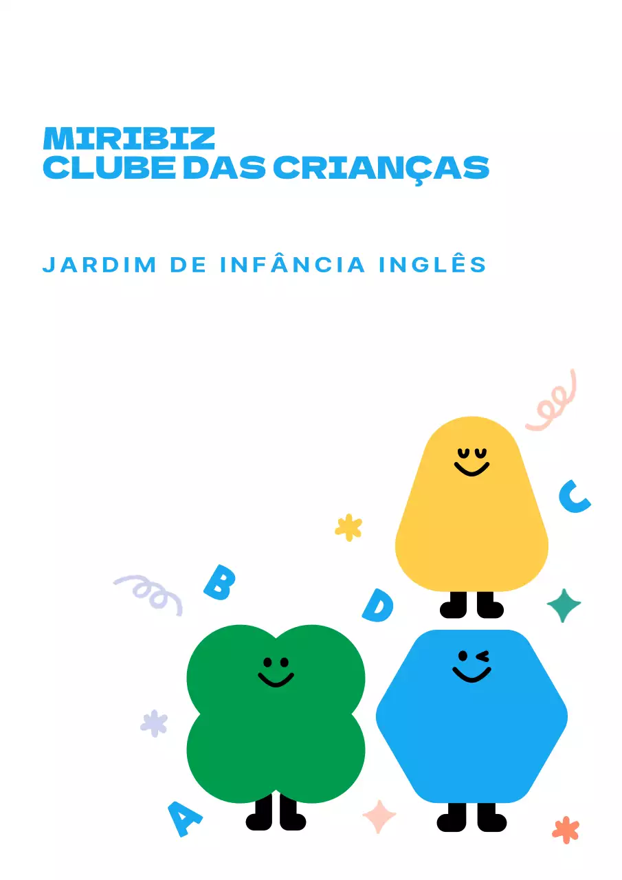 Autocolantes para o interior de uma escola de inglês para crianças com personagens giras