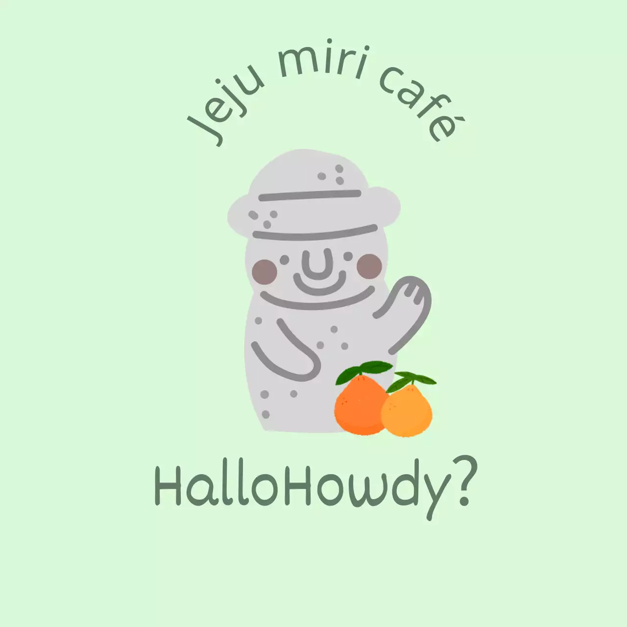 Jeju Cafe Balt, een schattig mintkleurig café met Jeju Island mandarijnen en dolharbangs