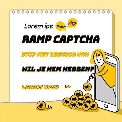 Gele handgetekende illustratie van een rampenveiligheidstekst geeft informatie