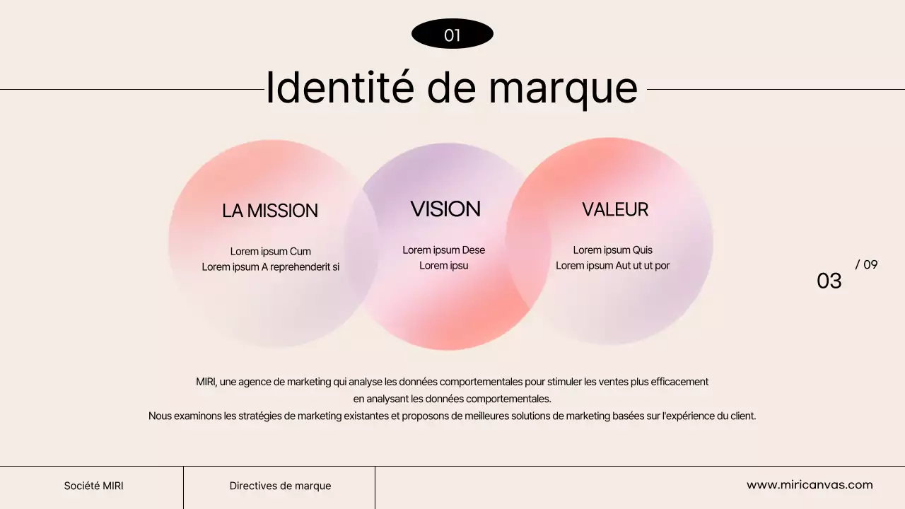 Une ligne directrice de marque simple avec des couleurs ivoire et orange