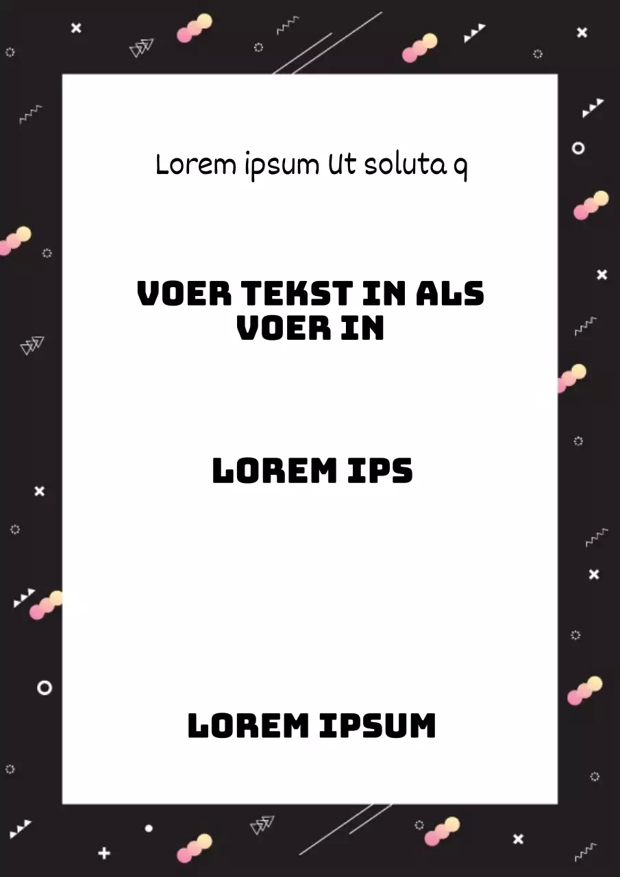 Eenvoudige evenementaankondiging met verschillende vormen in zwart