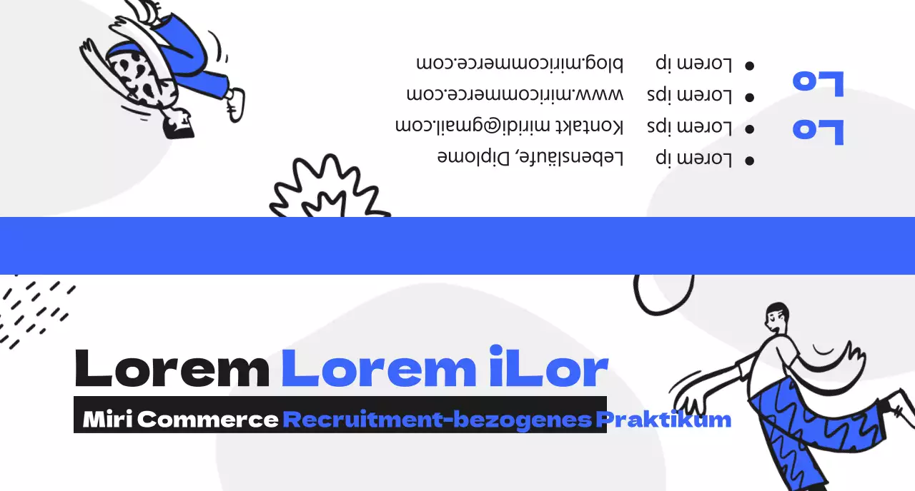 Ein Willkommenspaket zur Erinnerung an Ihr berufsbezogenes Praktikum mit einer blau-schwarzen menschlichen Illustration.