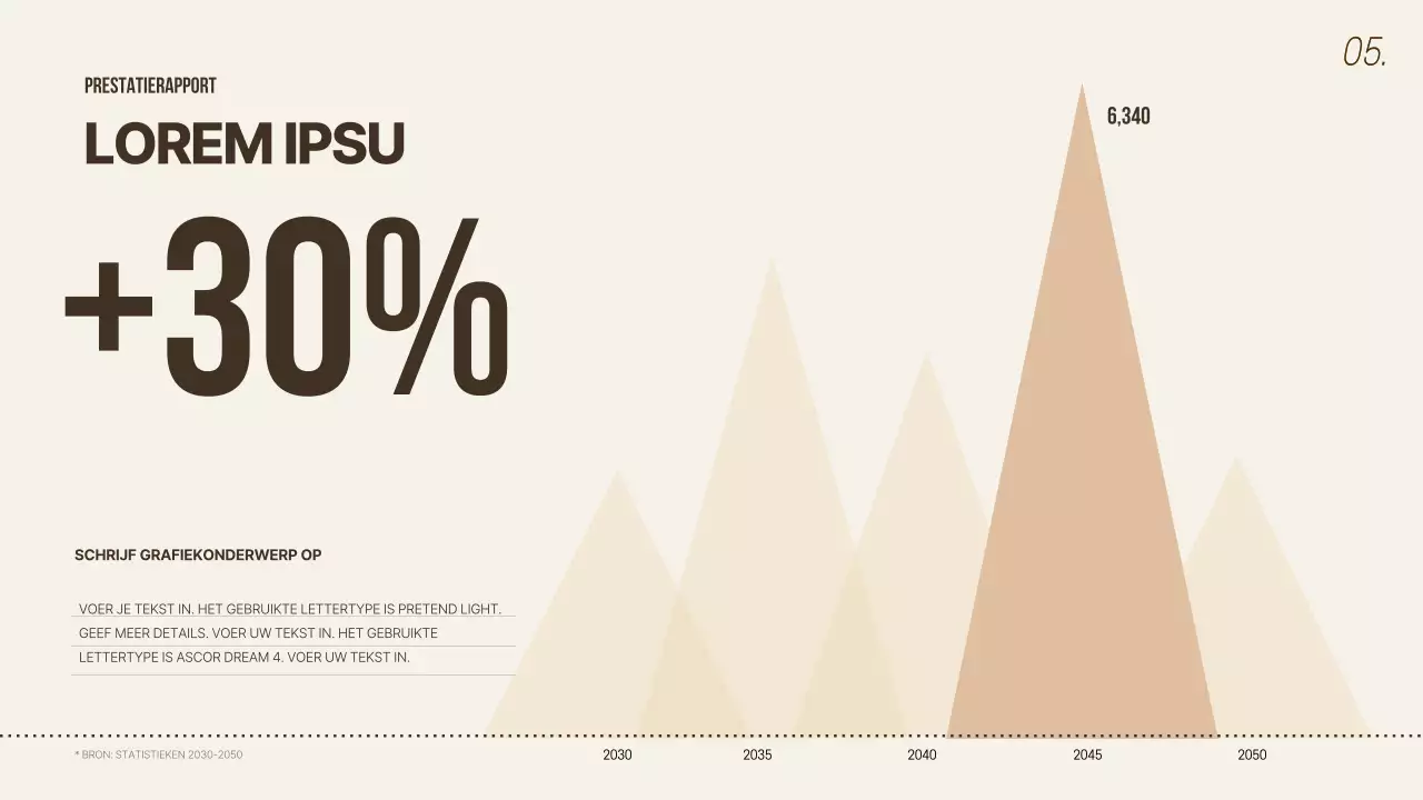 Heldere, beige rapportage over bedrijfsprestaties