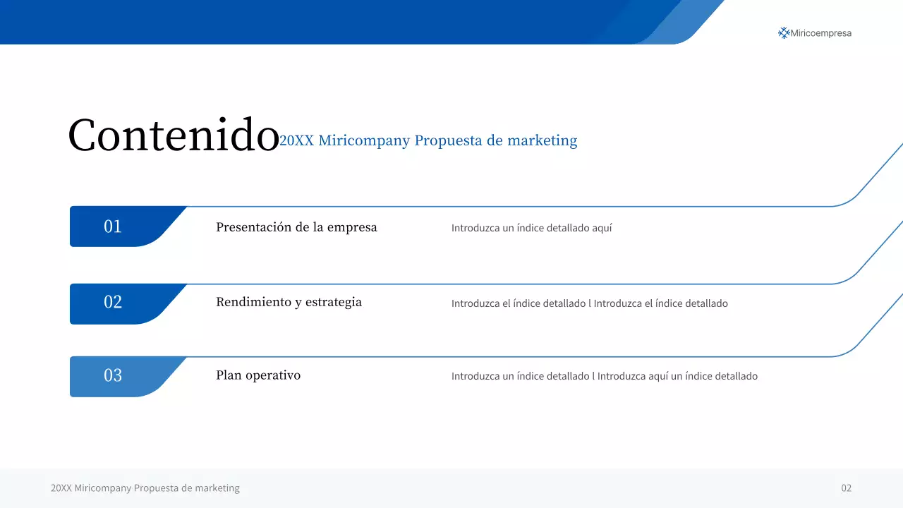 Una sencilla presentación empresarial en tonos azules y grises