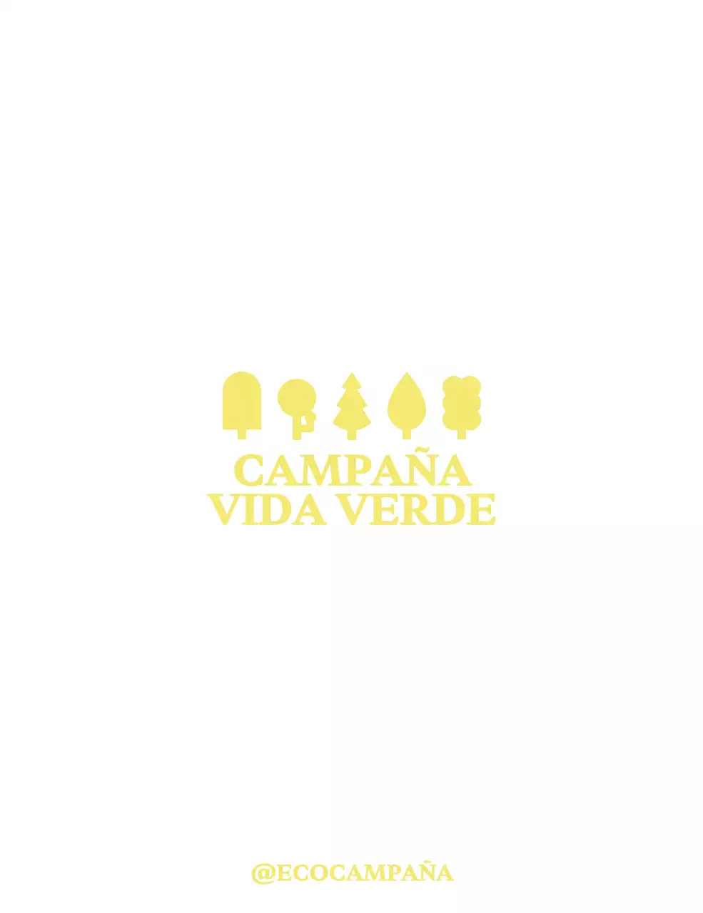 Ilustración moderna y sencilla de un árbol para la promoción de la campaña Green Life