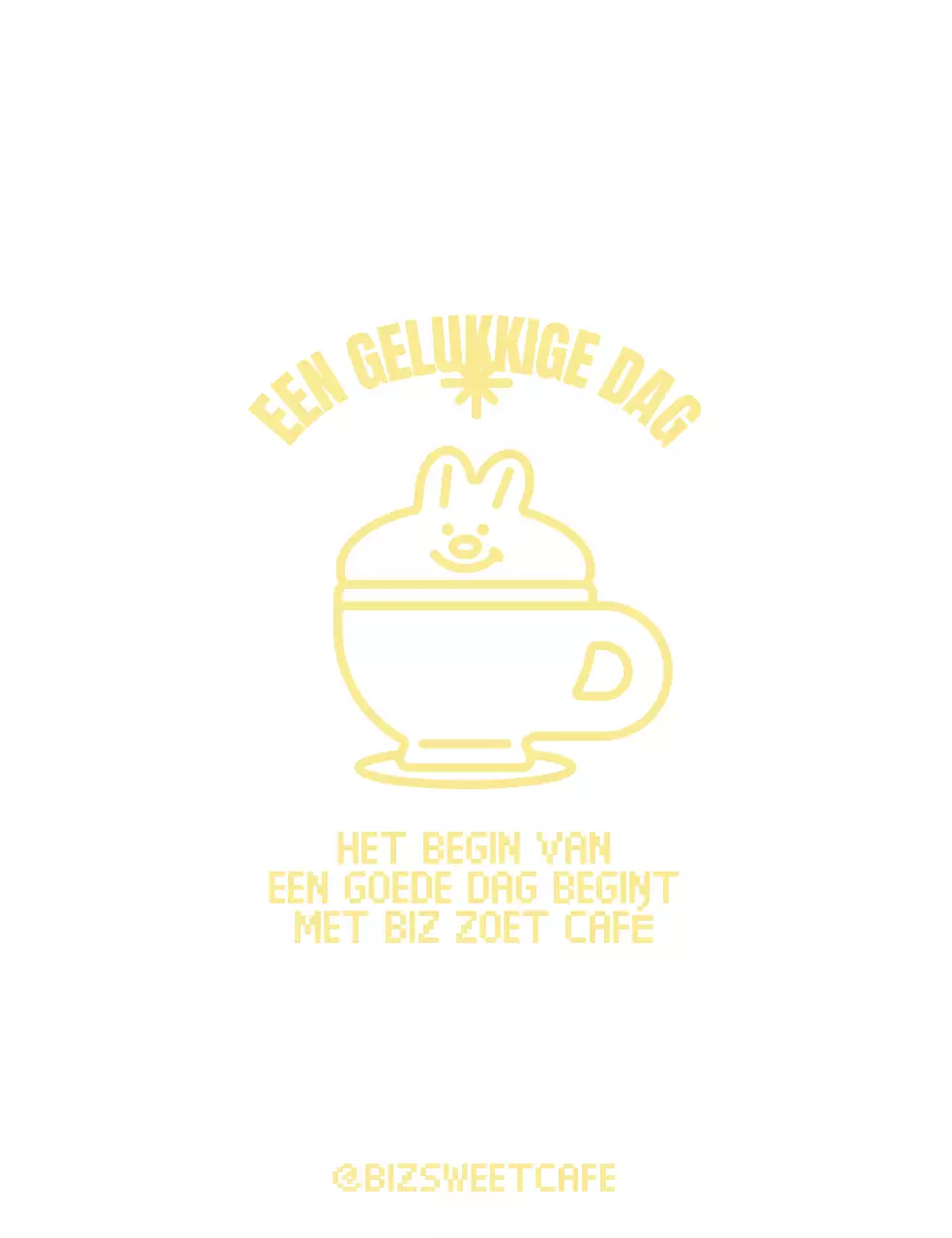 Slagroom met konijntje in een schattige gele beker voor Cafegoods