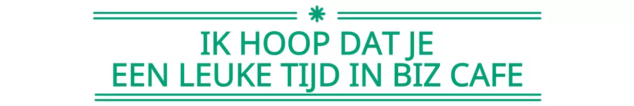 Groen, emotionele tekst briefpapier stijl cafe