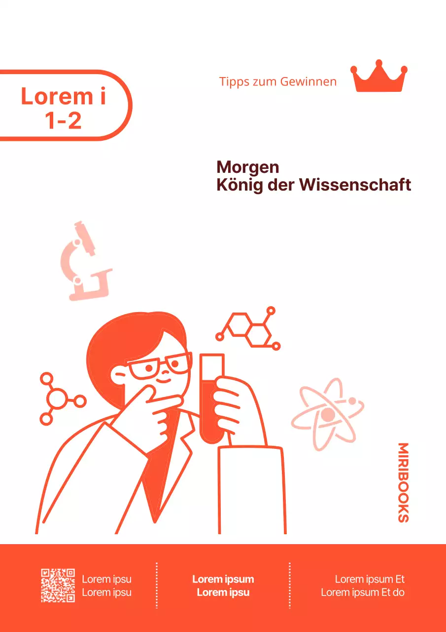 Einfaches, orangefarbenes, illustriertes Fragenbuch