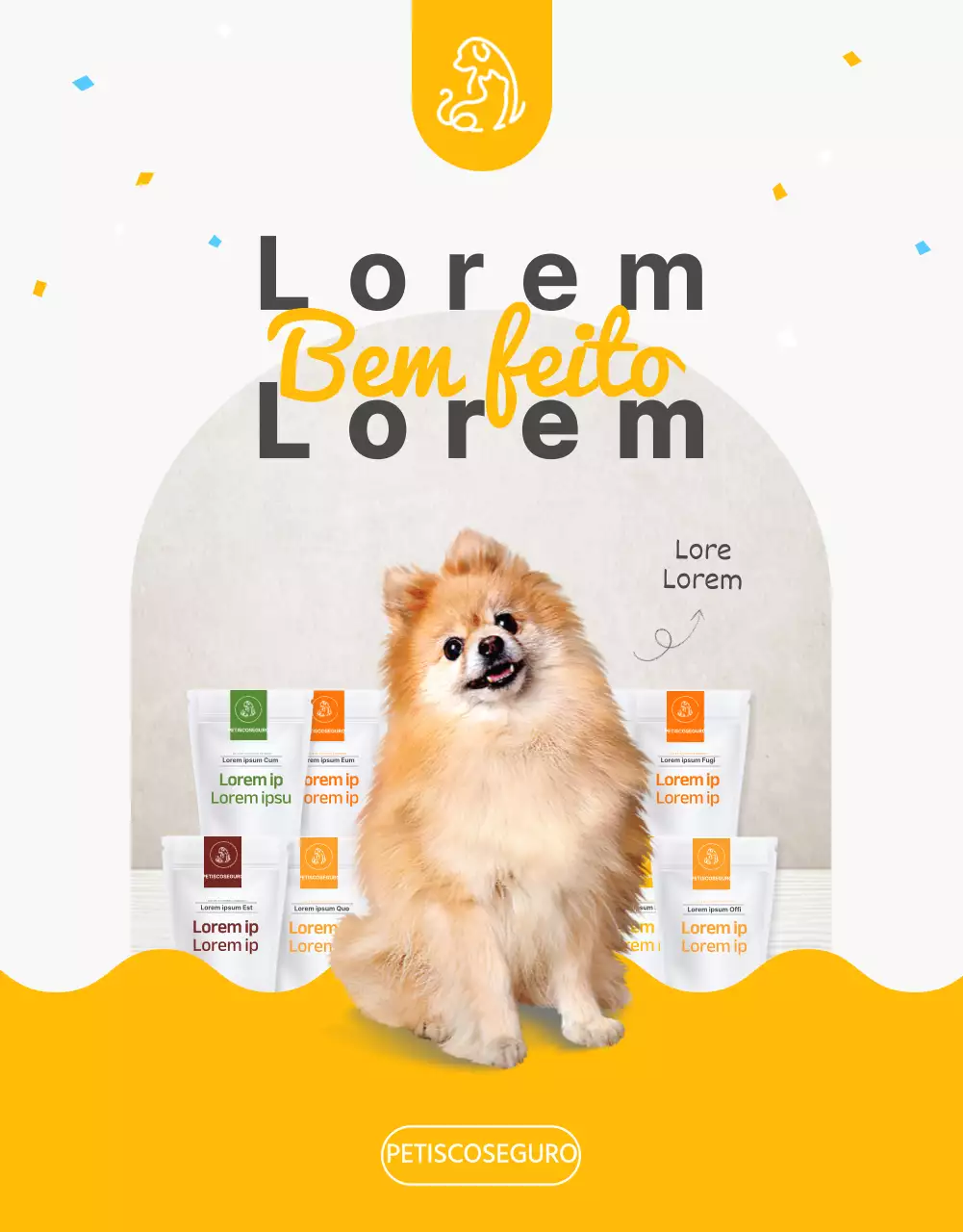 Sobre guloseimas caseiras para animais de estimação com um toque de amarelo e verde