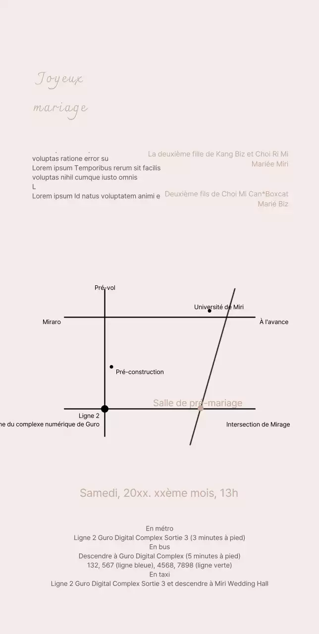 Invitation au mariage sur fond beige