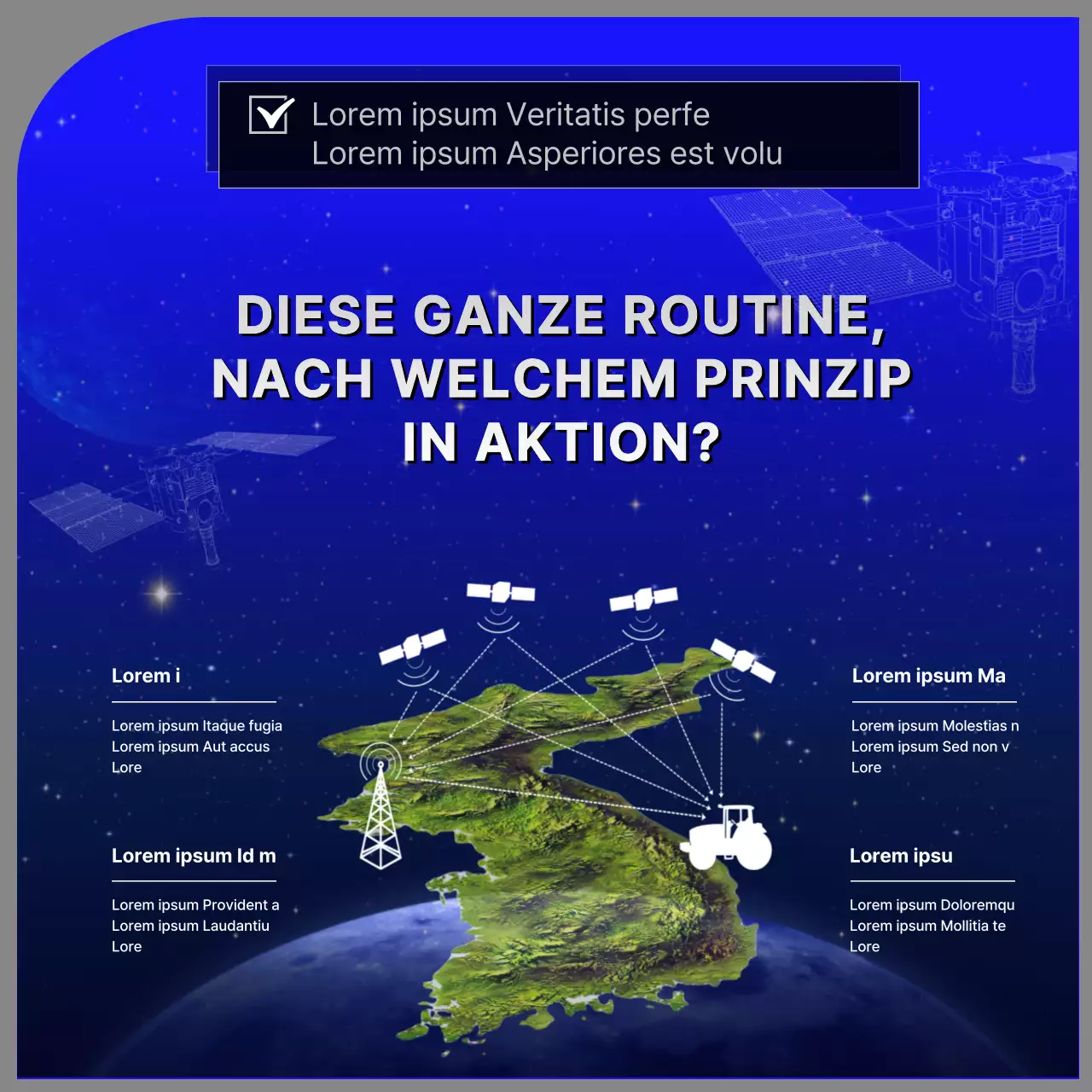 Black Blue Simple Information Centric Satellite Öffentlichkeitsarbeit