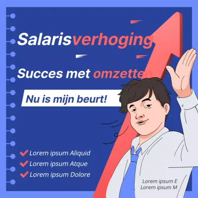 Promoot je professionele referenties met blauwe en rode tekstaccenten