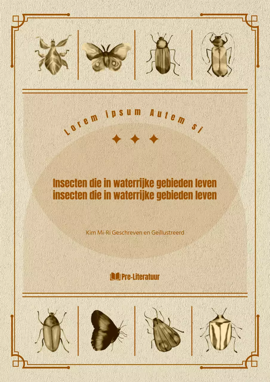 Insecteninformatie in een vintage gesplitste lay-out met bruine tinten