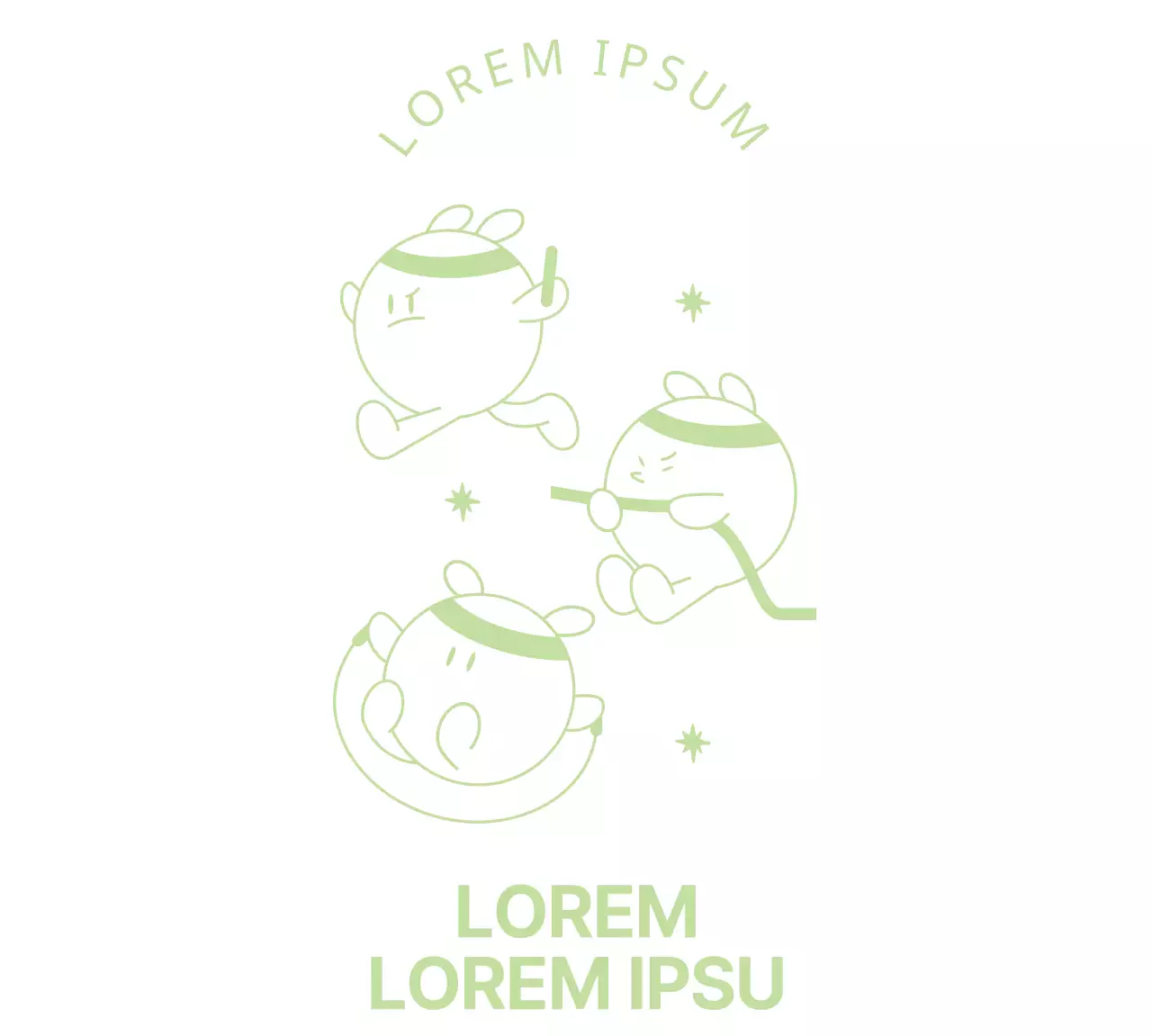 Souvenirs d'athlétisme du collège avec de jolis personnages athlétiques en vert citron.