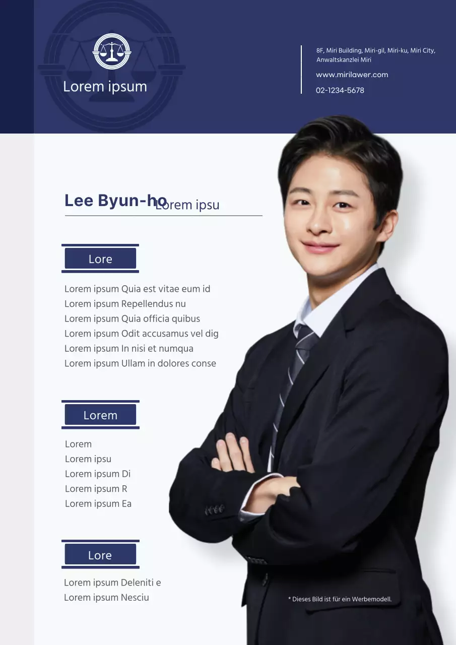 Marineblau, ruhige Profilformatierung