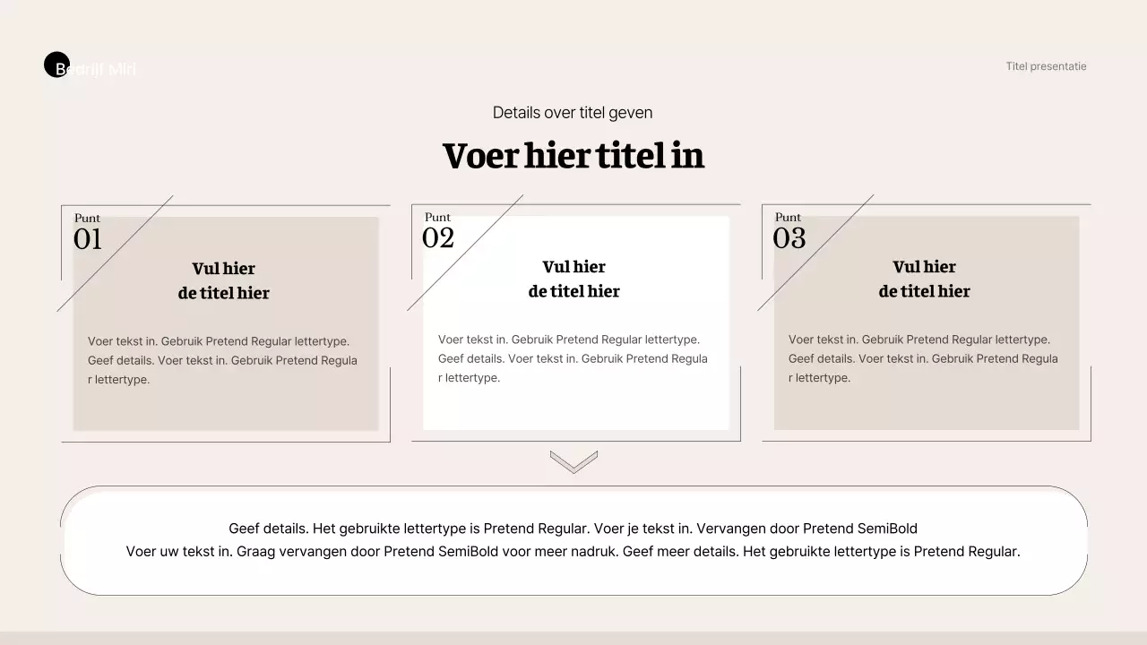 Eenvoudige zakelijke stijl in beige en bruin