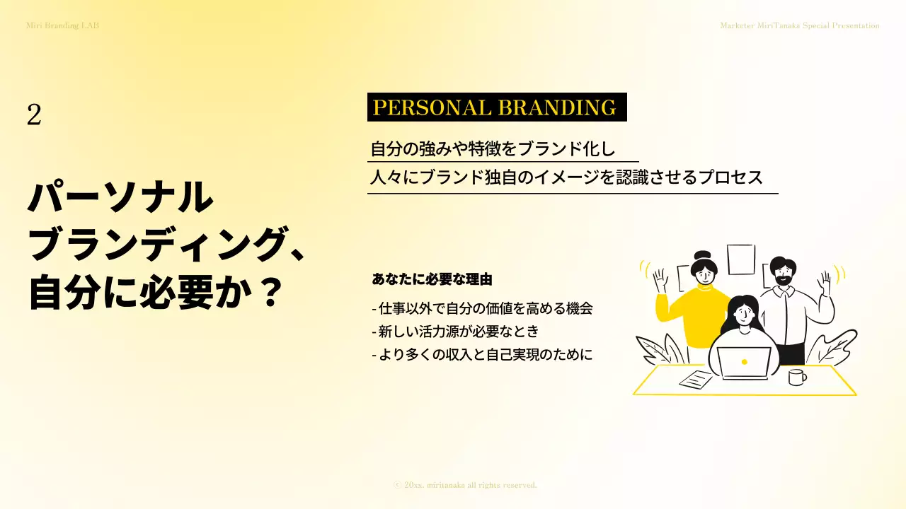 黄色 シンプル ビジネス プレゼンテーション