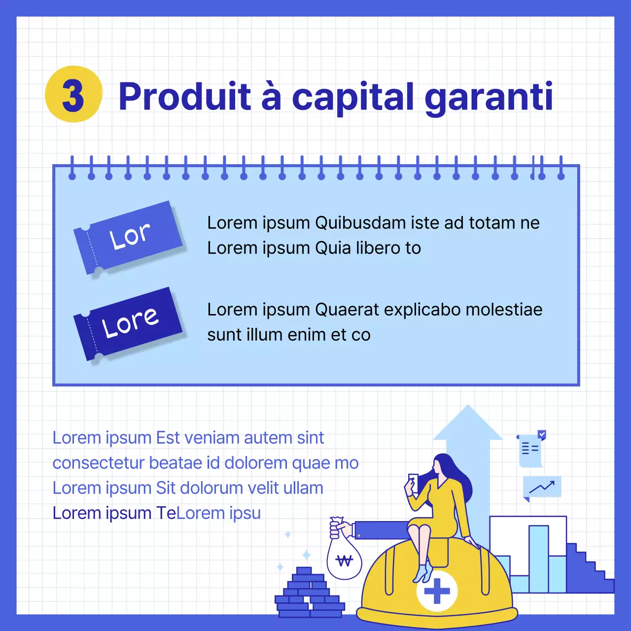 Des conseils financiers simples expliqués en bleu et en jaune