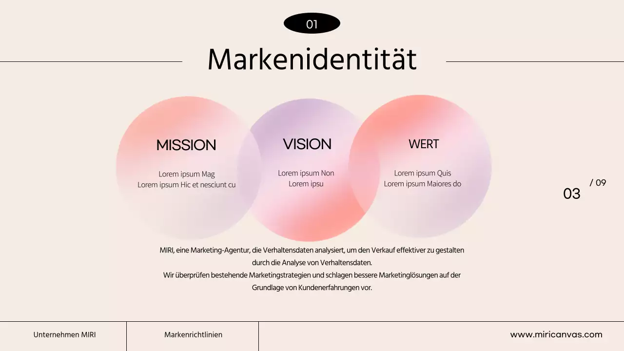 Ein einfacher Markenleitfaden in den Farben Elfenbein und Orange