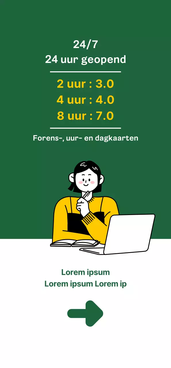 Promoot je studiecafé met een schone, groene achtergrond