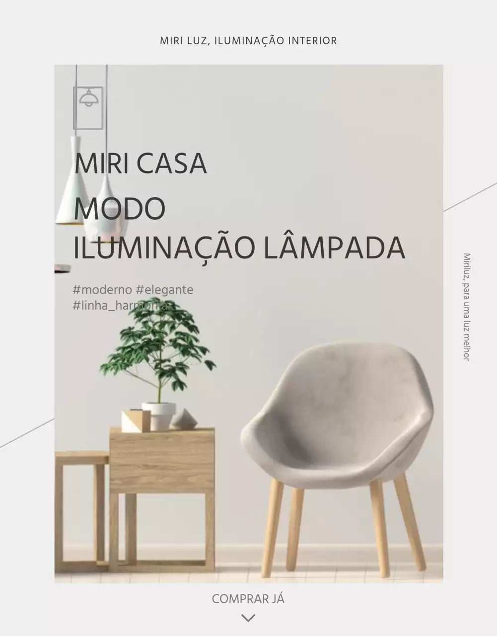 Página de pormenor da lâmpada interior cinzenta simples