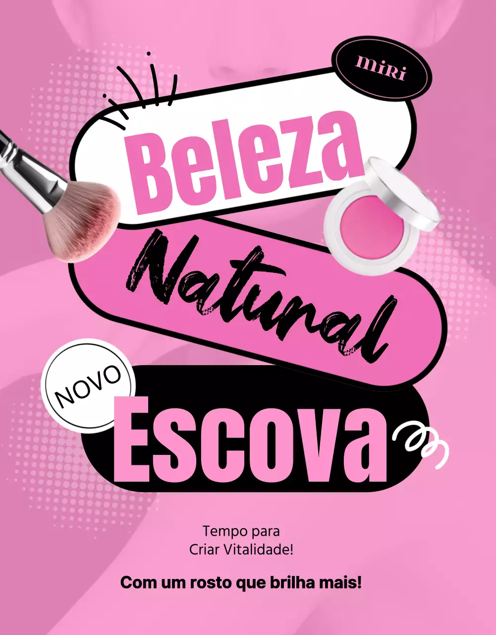 Promover pincéis kitsch sobre um fundo cor-de-rosa