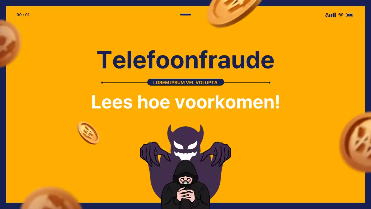Educatief thema voor financiële fraude met mobiele template