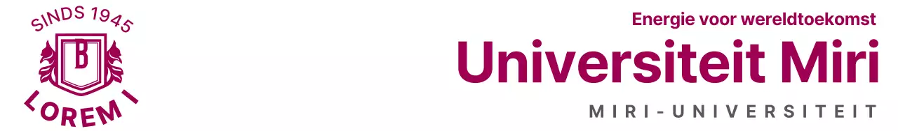 Strak, eenvoudig ontwerp met een wijnkleurig universiteitslogo en schoolnaam