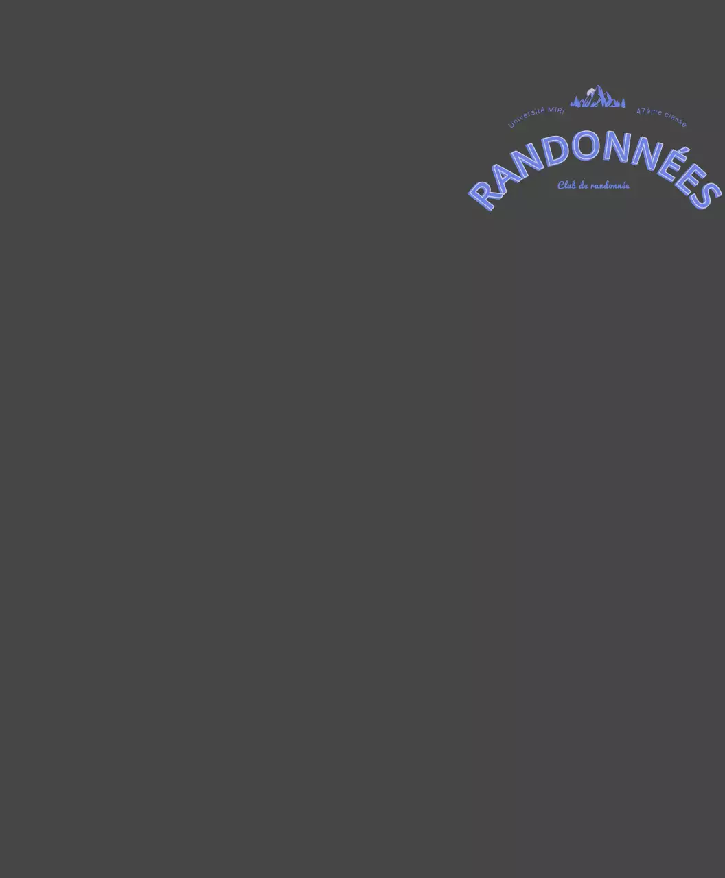 Sweat à capuche du club d'alpinisme avec des montagnes en lettres